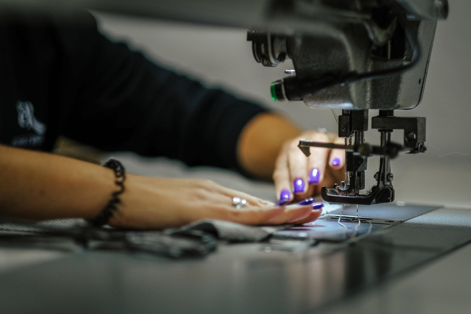 Studio workspace with embroidery machines